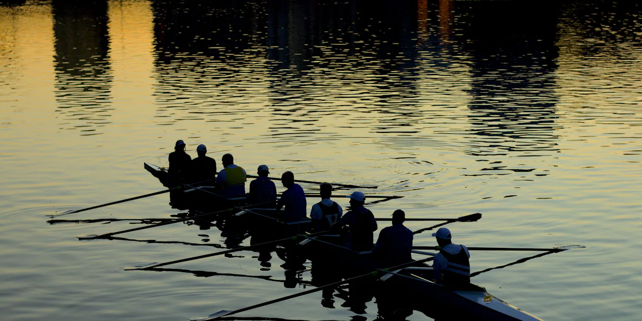 Achter Ruderboot mit Steuermann
