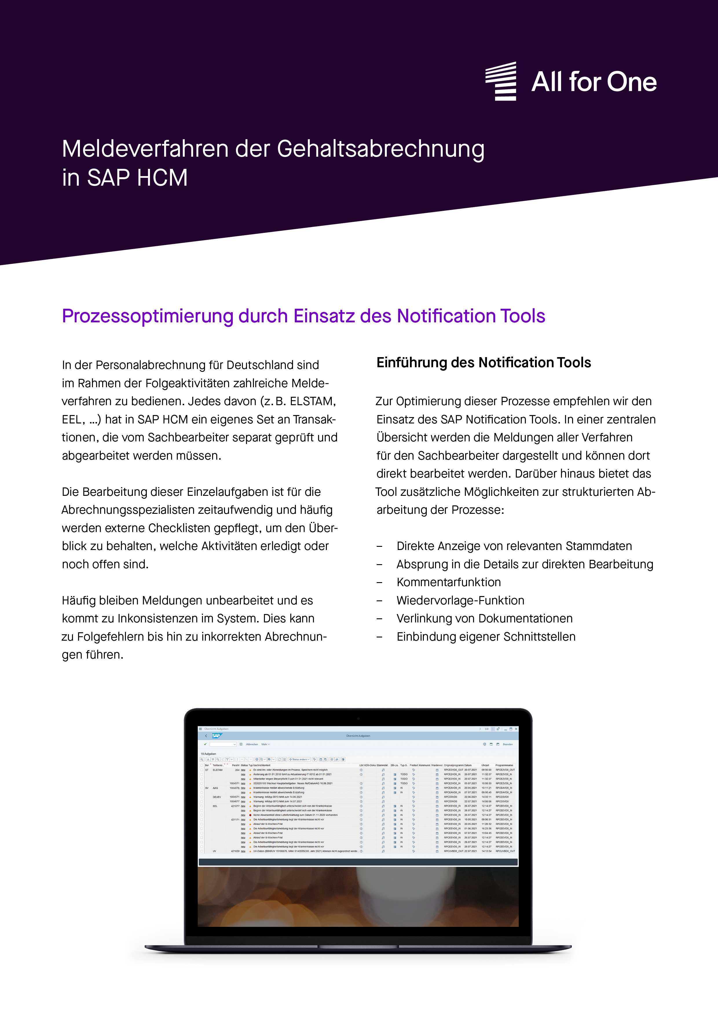 Meldeverfahren der Gehaltsabrechnung in SAP HCM