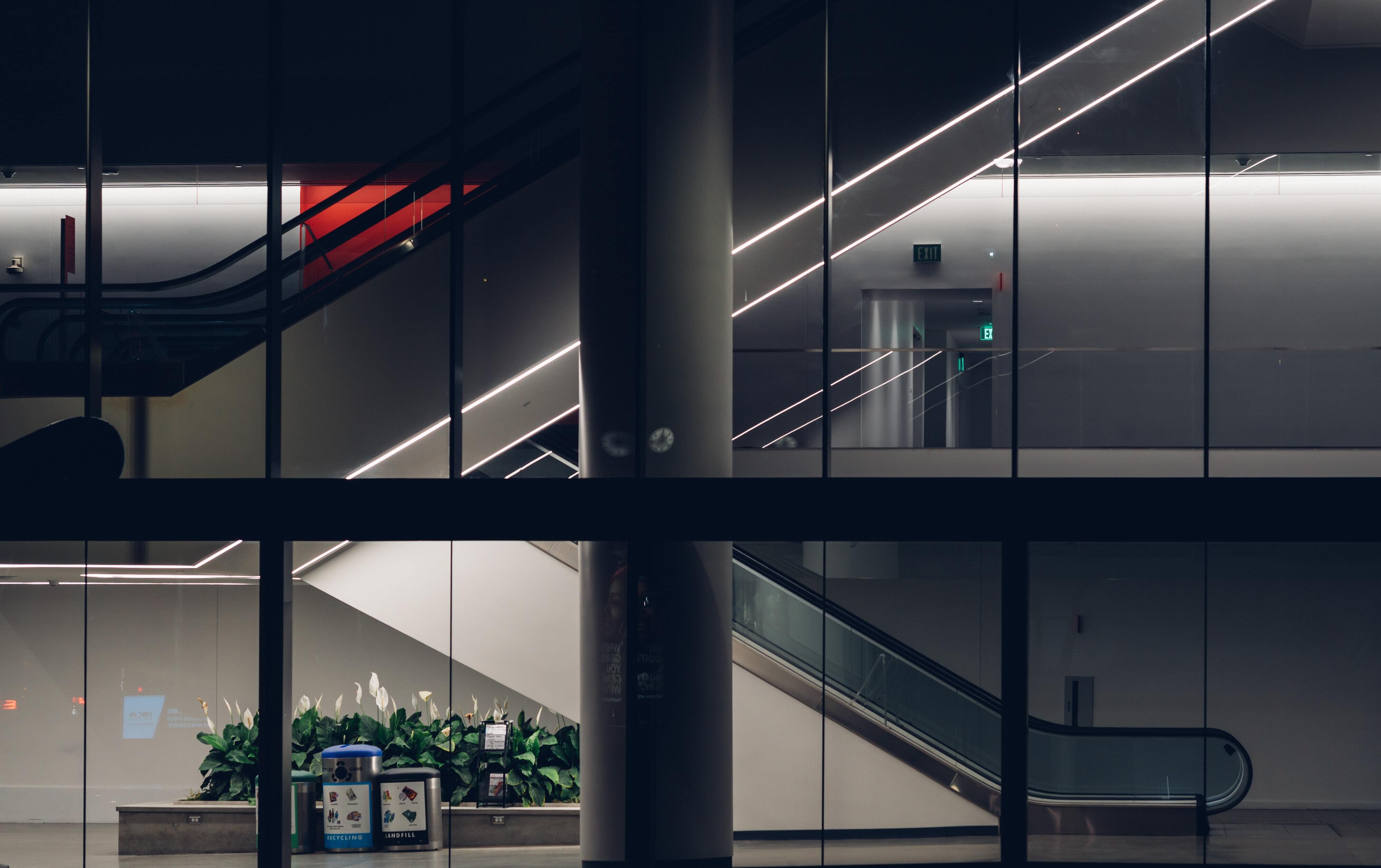 Leere Rolltreppen