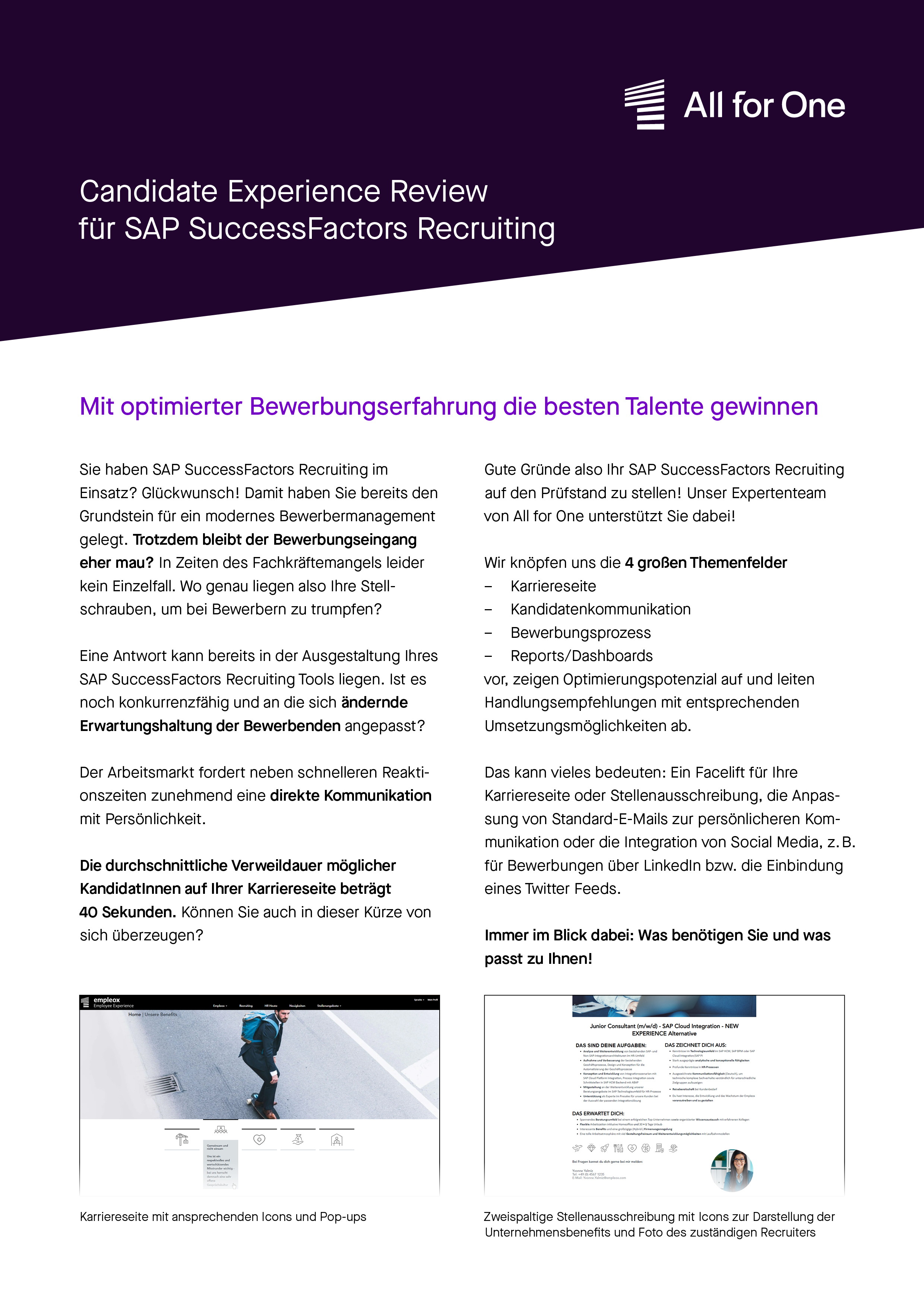 Candidate Experience Review für SAP SuccessFactors Recruiting